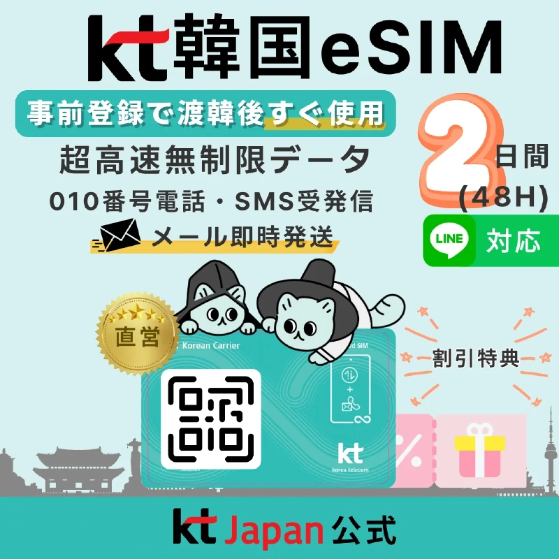 ttshop 2日eSIM 短期韓国旅行向けプラン