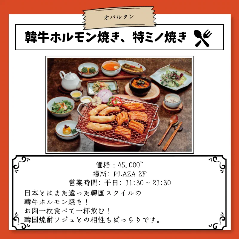 オパルタンの韓牛ホルモン焼きと特ミノ焼きの盛り合わせ