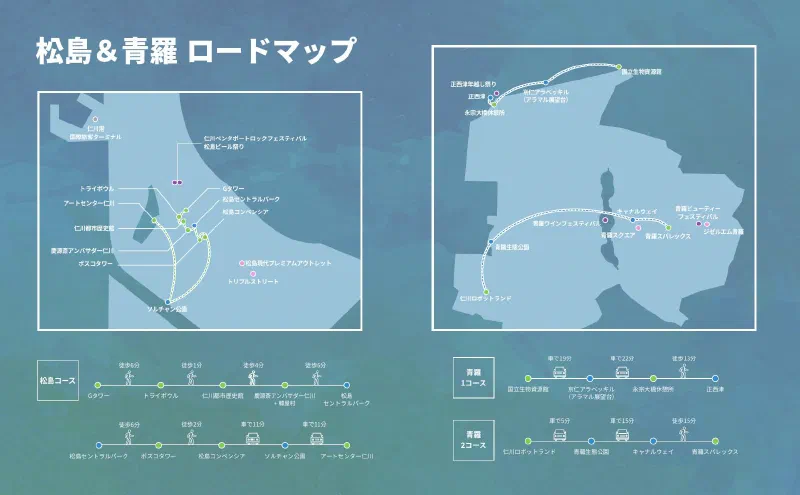 松島＆青羅ロードマップとコース案内