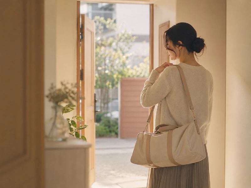 初めての韓国旅行に出発する日本人女性と旅行の準備のイメージ