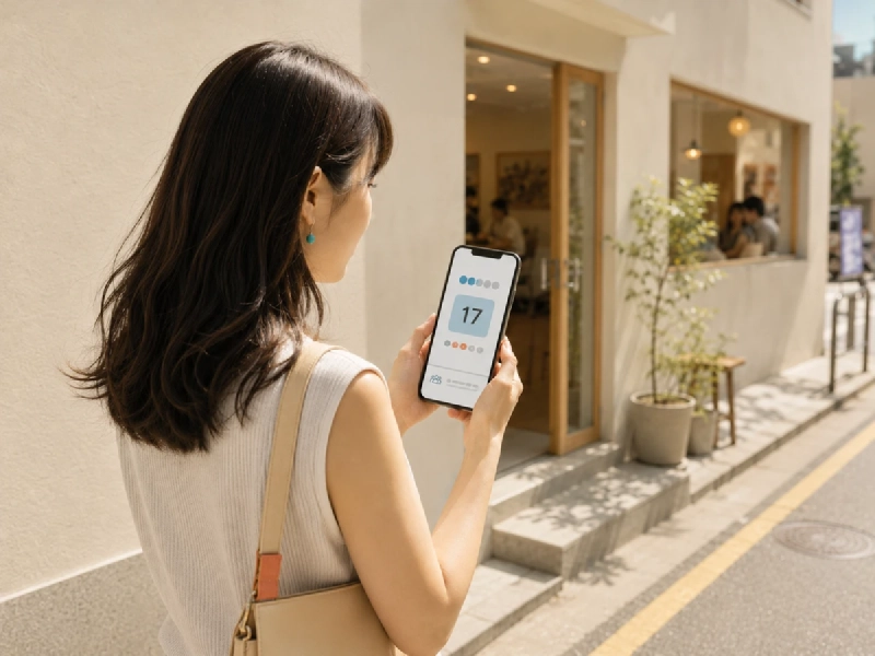 韓国の人気店でスマホからウェイティング登録や予約をするイメージ