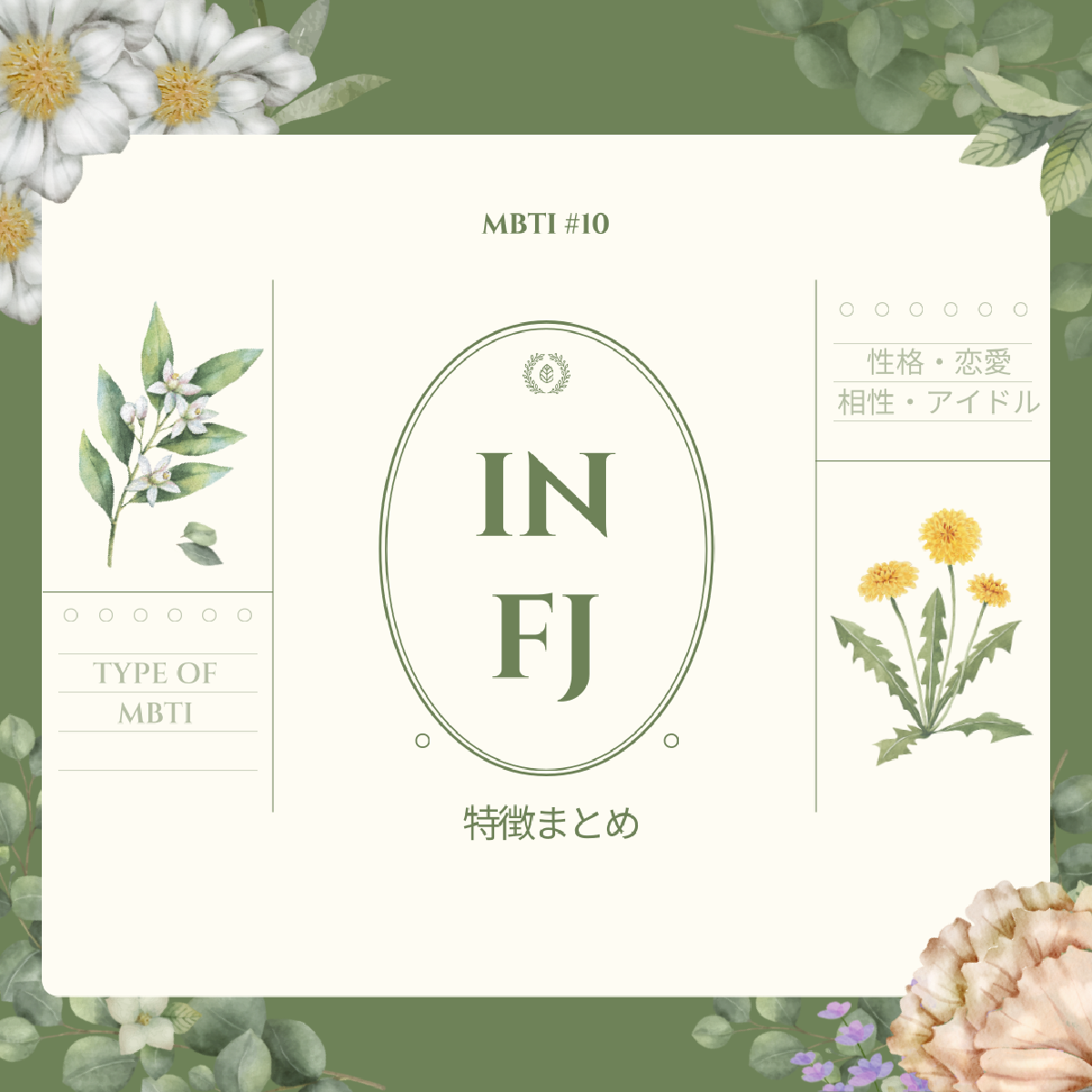 [MBTI #10]私と同じタイプのアイドルは？「INFJ」