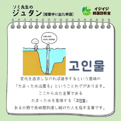 ソミ先生のジュタン「득근 - 筋肉がつくこと」「고인물 - 超越した人：ガチ勢」